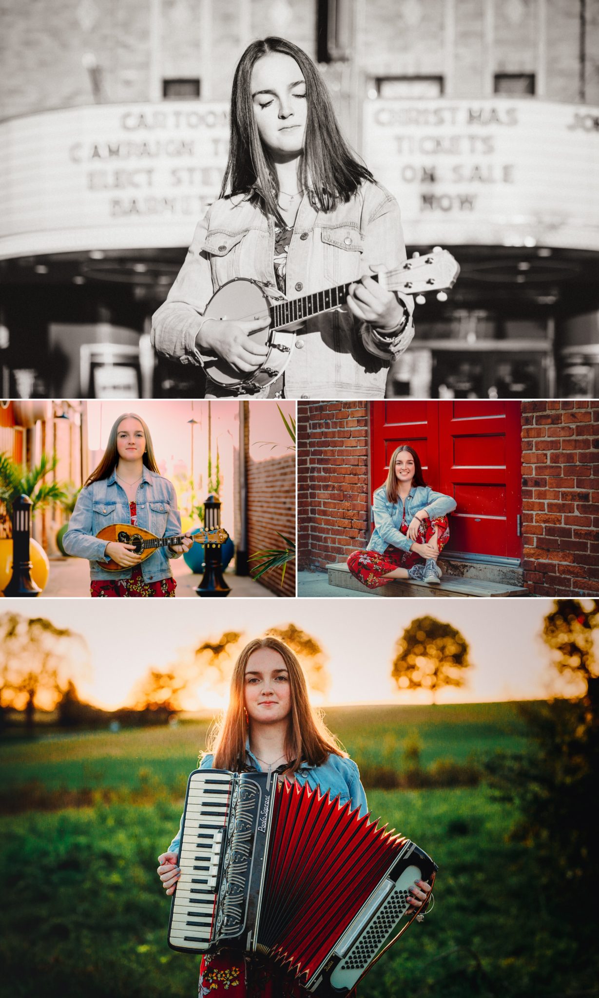 Senior Pictures Girl with musical instruments