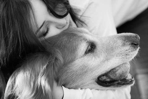 Senior girl with her dog
