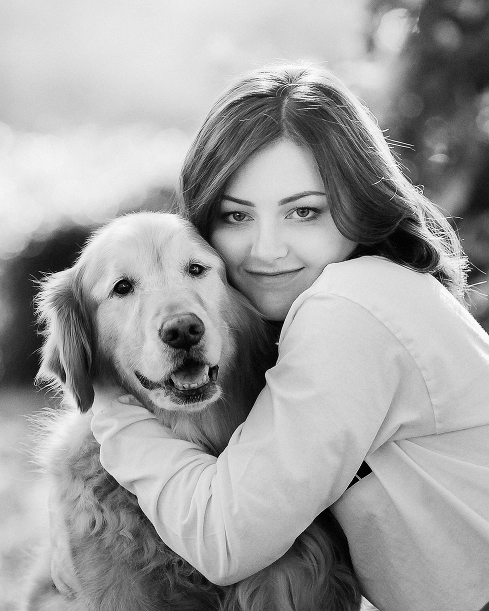 Senior girl with her dog